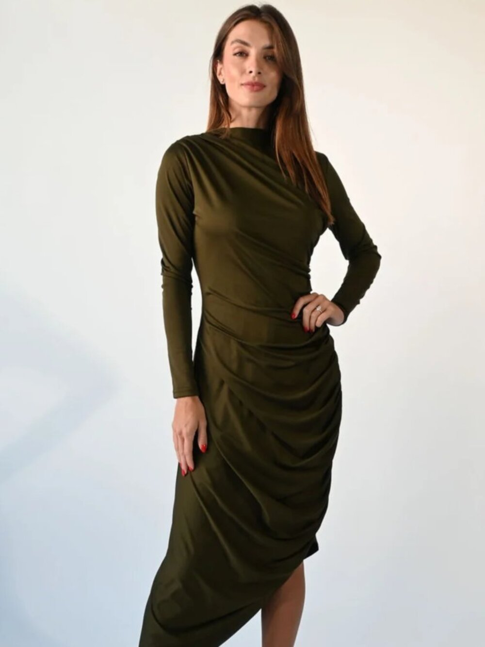 By Tess Green Ruched dress